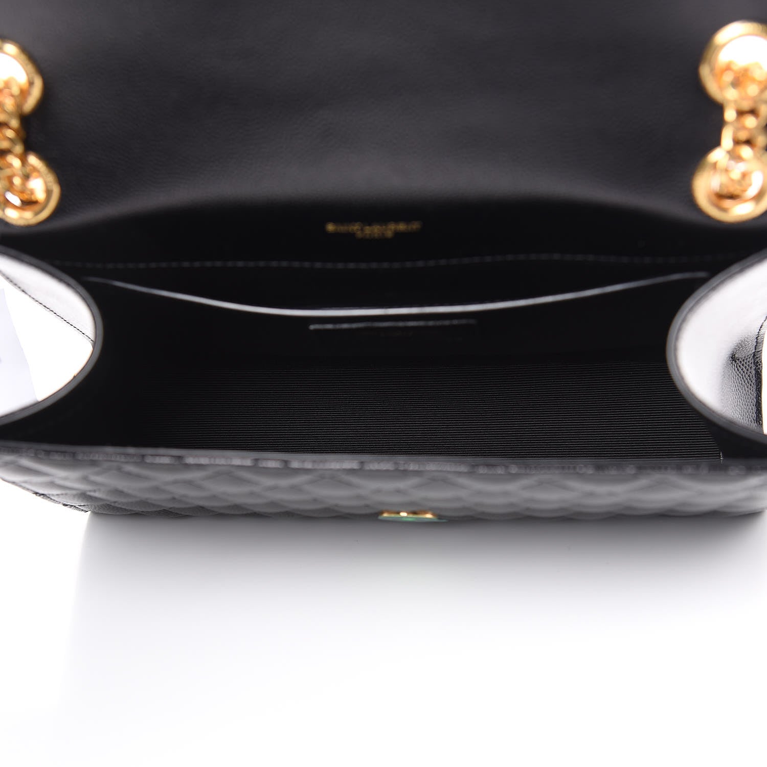 Saint Laurent Grain De Poudre Textured Mixed Matelasse Triquilt Medium Monogram Satchel Black 5 of 9