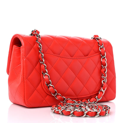 Chanel Lambskin Quilted Mini Rectangular Flap Red 2 of 10