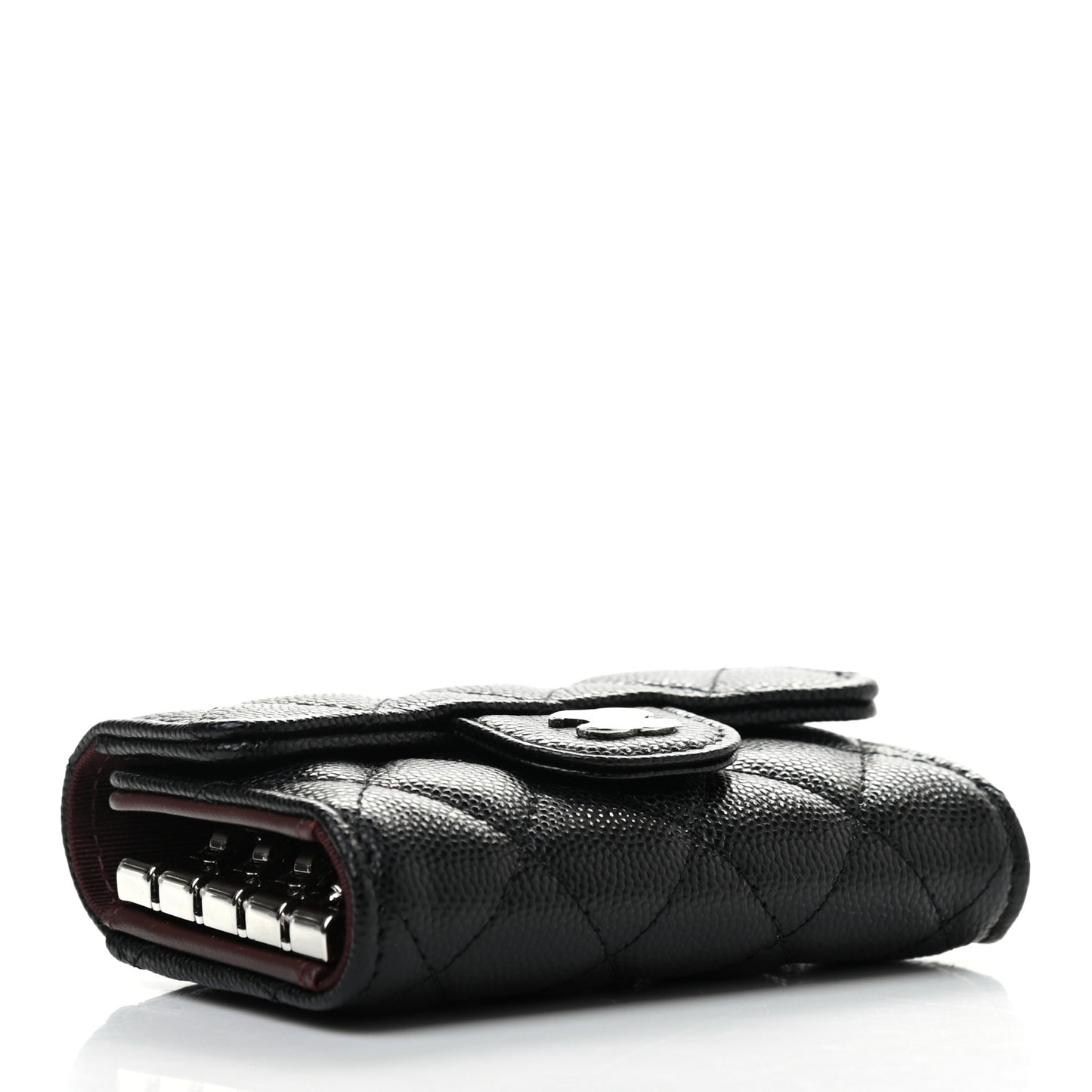 Caviar Quilted Classic 4 Key Holder Wallet Black