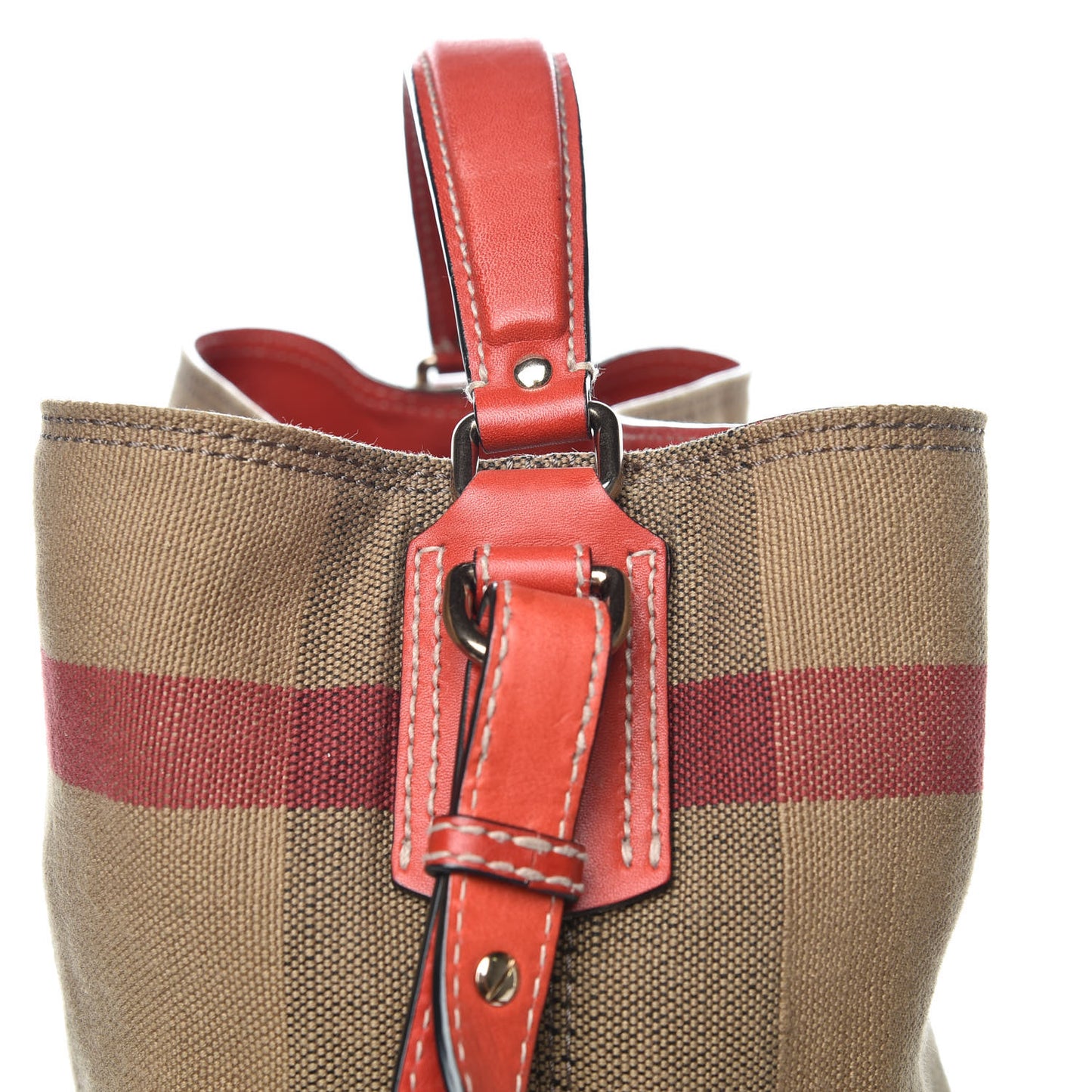 Canvas Mega Check Medium Ashby Hobo Cadmium Red