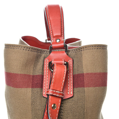 Burberry Canvas Mega Check Medium Ashby Hobo Cadmium Red 10 of 10