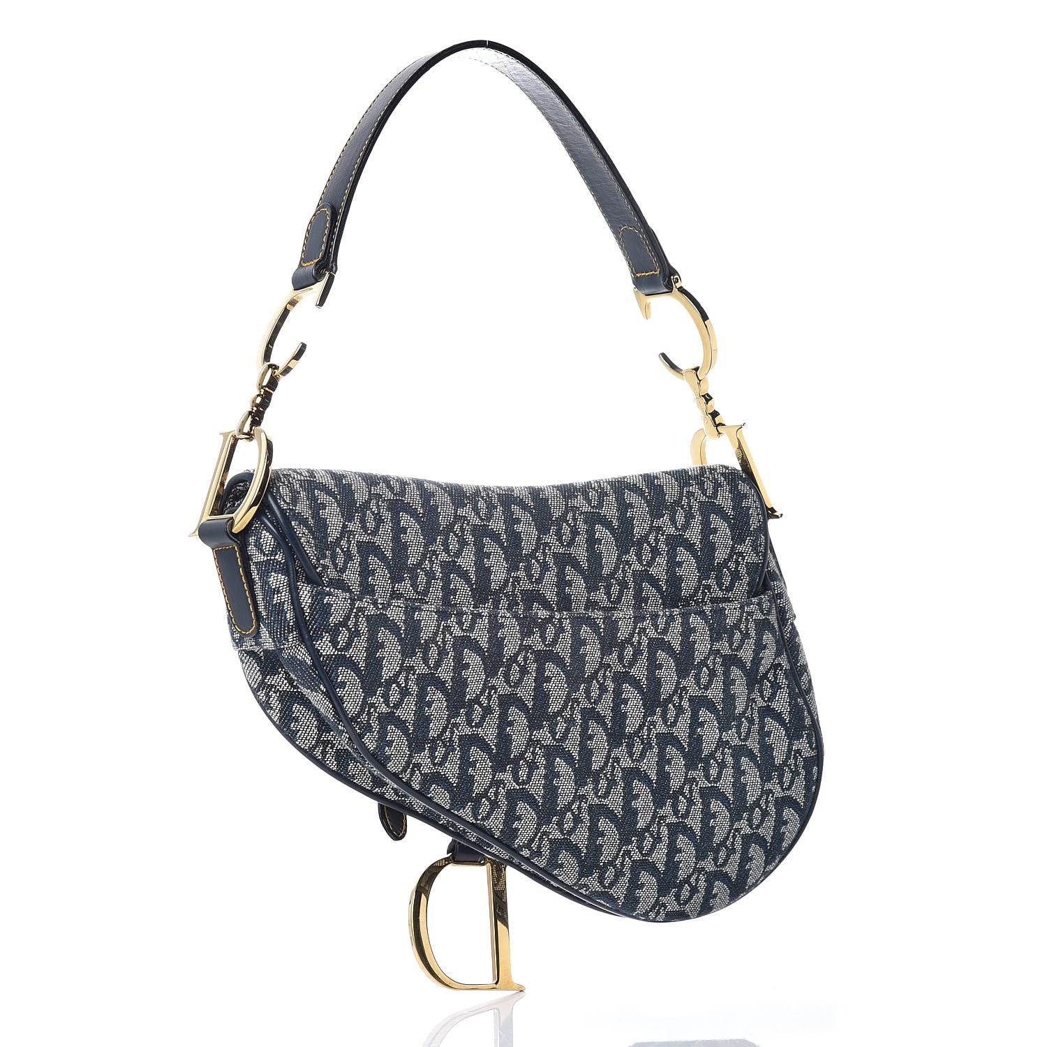Christian Dior Monogram Saddle Bag Blue 3 of 7