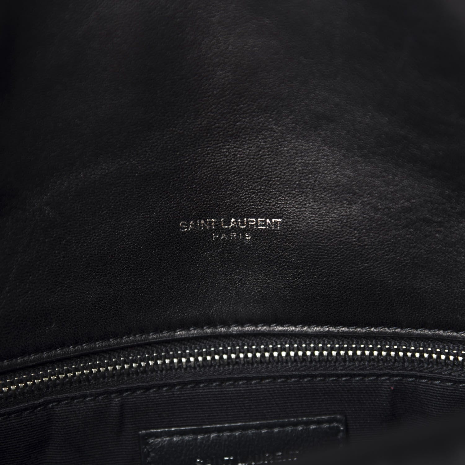 Saint Laurent Lambskin Quilted Medium Loulou Puffer Monogram Chain Satchel Black 9 of 11
