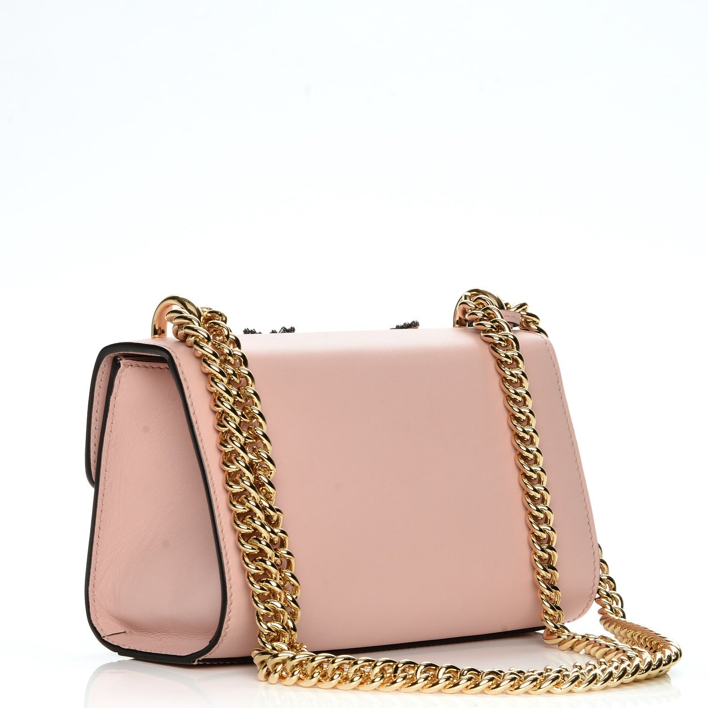 Calfskin Crystal Star Embroidered Small Padlock Shoulder Bag Perfect Pink Multicolor