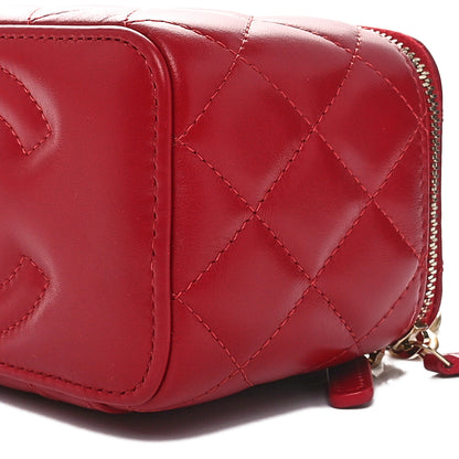 Chanel Lambskin Quilted Small Pillow Crush Vanity Case With Chain Dark Red 10 of 11