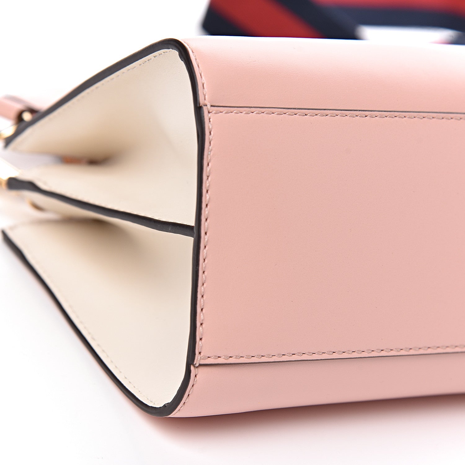 Gucci Nappa Bamboo Web Mini Nymphaea Top Handle Bag Perfect Pink Mystic White 9 of 11