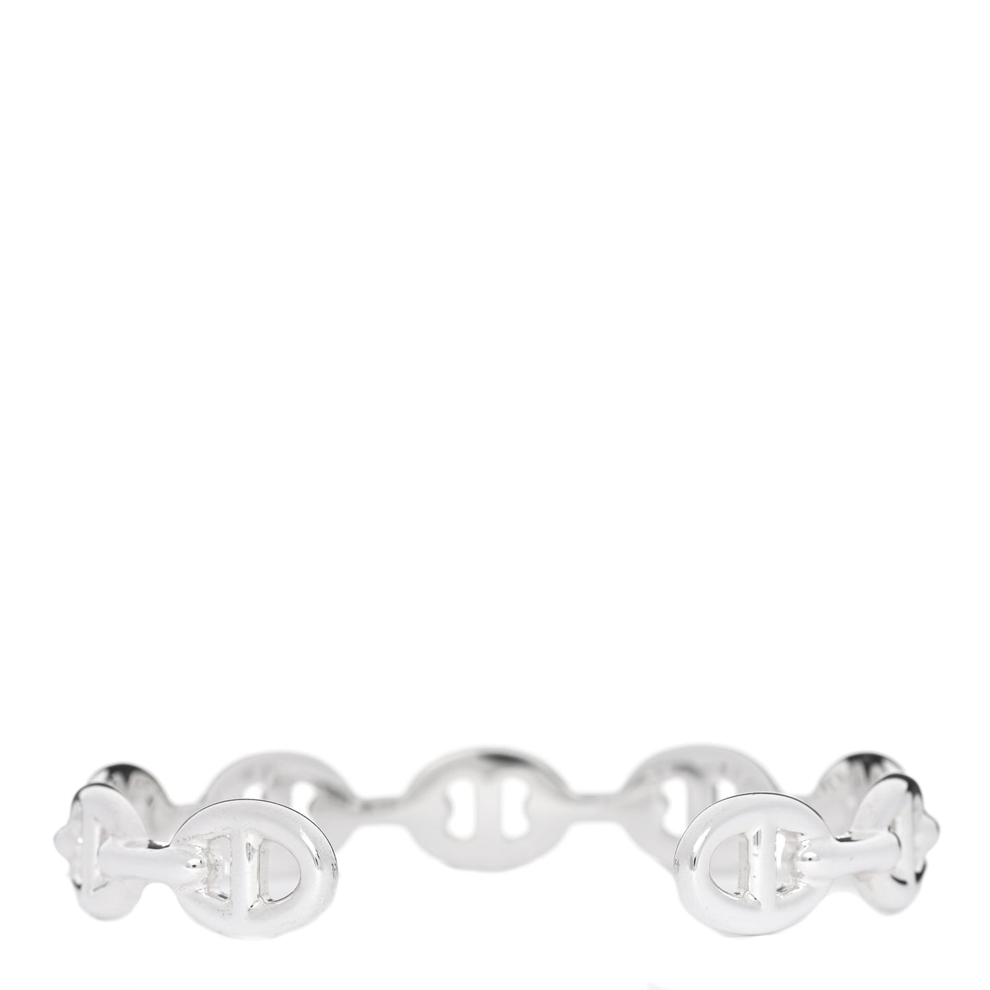 Sterling Silver MM Chaine d'Ancre Enchainee Cuff Bracelet LG