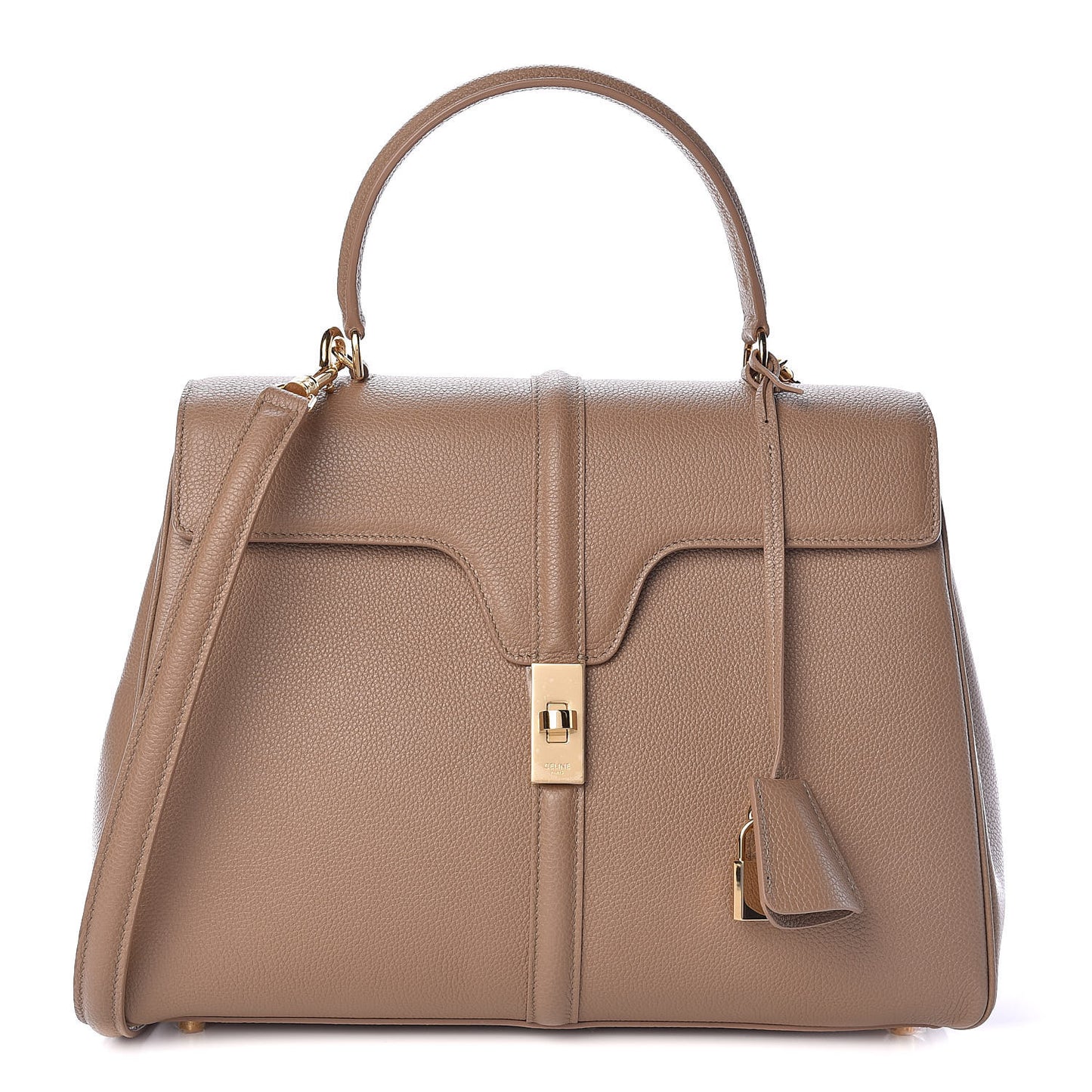 Grained Calfskin Classique 16 Top Handle Bag Beige