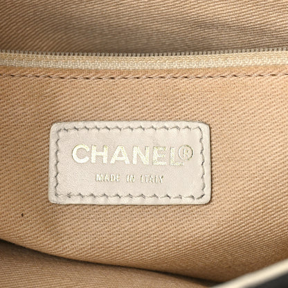Chanel Lambskin Canvas Beaded CC Olsen Chain Small Shoulder Bag Black White 6 of 9