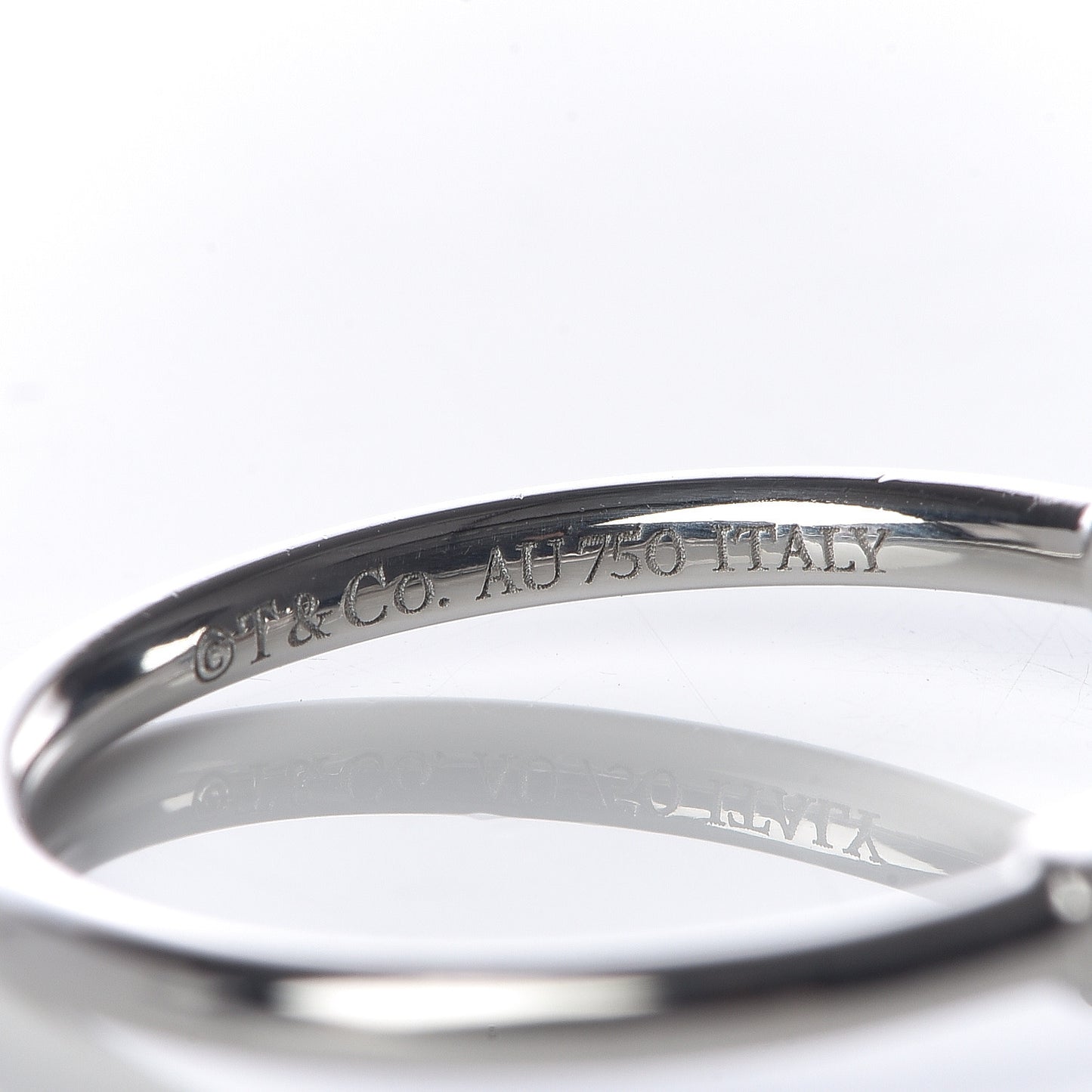 18K White Gold Diamond T Wire Ring 53 6.5