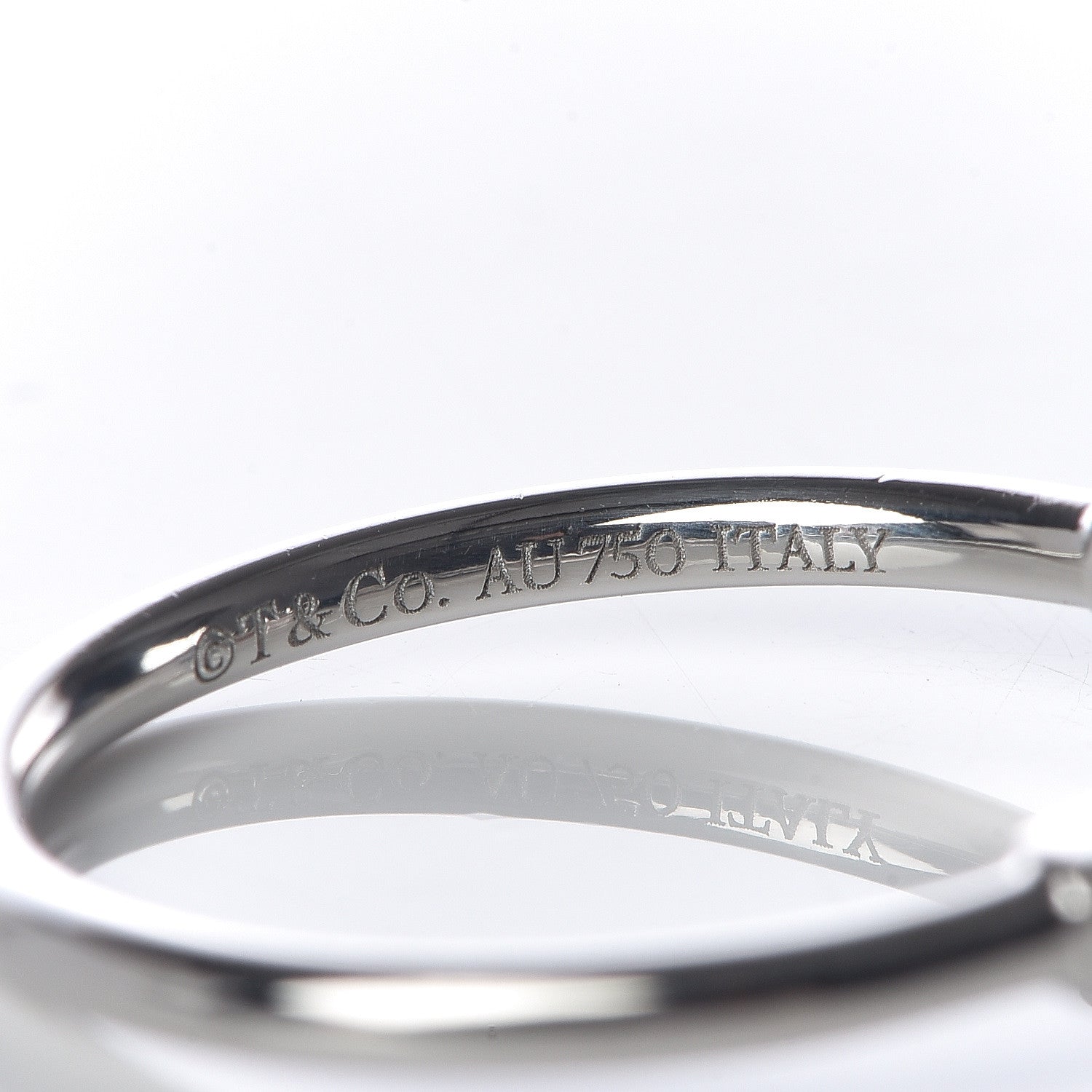 Tiffany 18K White Gold Diamond T Wire Ring 53 6.5 4 of 4