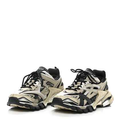 Balenciaga Rubber Mesh Bi-Color Womens Track.2 Open Sneakers 39 Beige Black 3 of 8