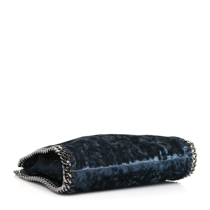 Stella McCartney Crushed Velvet Mini Falabella Fold Over Tote Blue 4 of 16