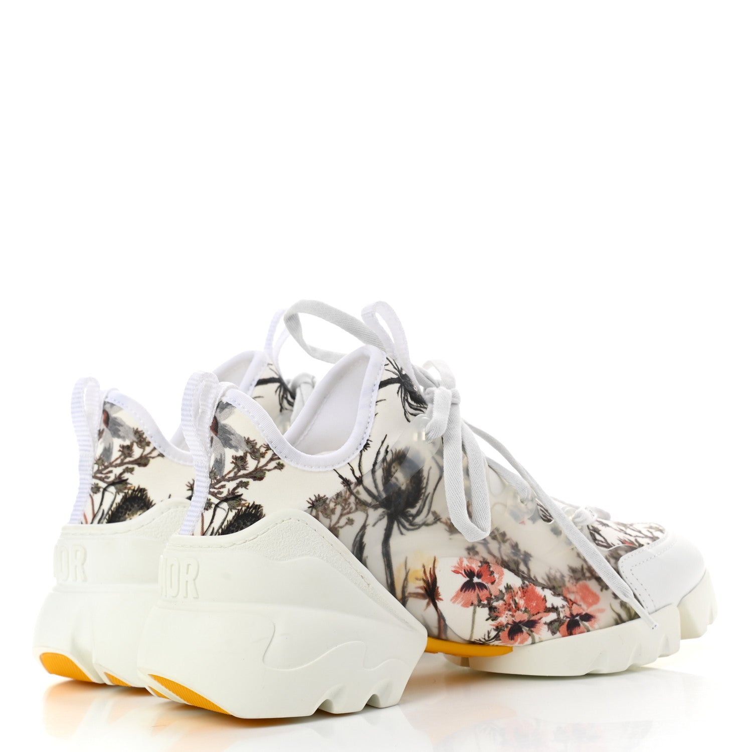 Christian Dior Neoprene Rubber Champetre Print Womens D-Connect Sneakers 35.5 White Multicolor 4 of 9