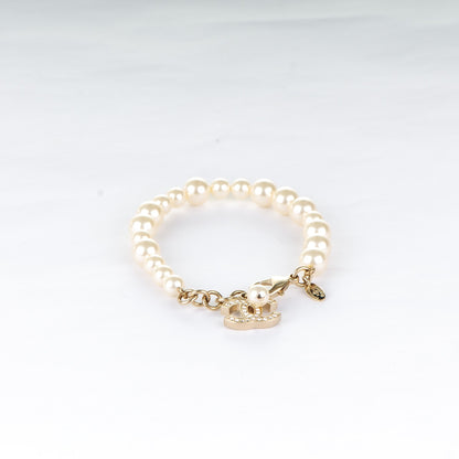 Chanel Pearl Crystal CC Bracelet Gold 3 of 4