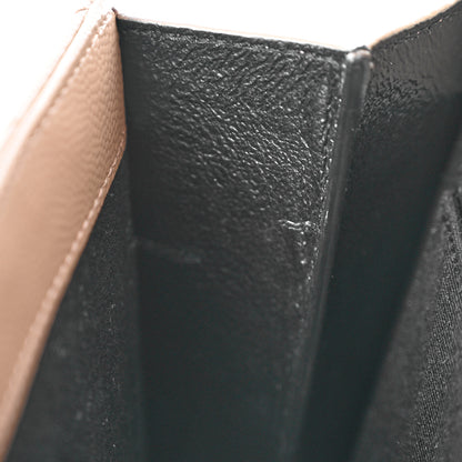 Saint Laurent Grain De Poudre Matelasse Chevron Monogram Envelope Clutch Dark Beige 9 of 13