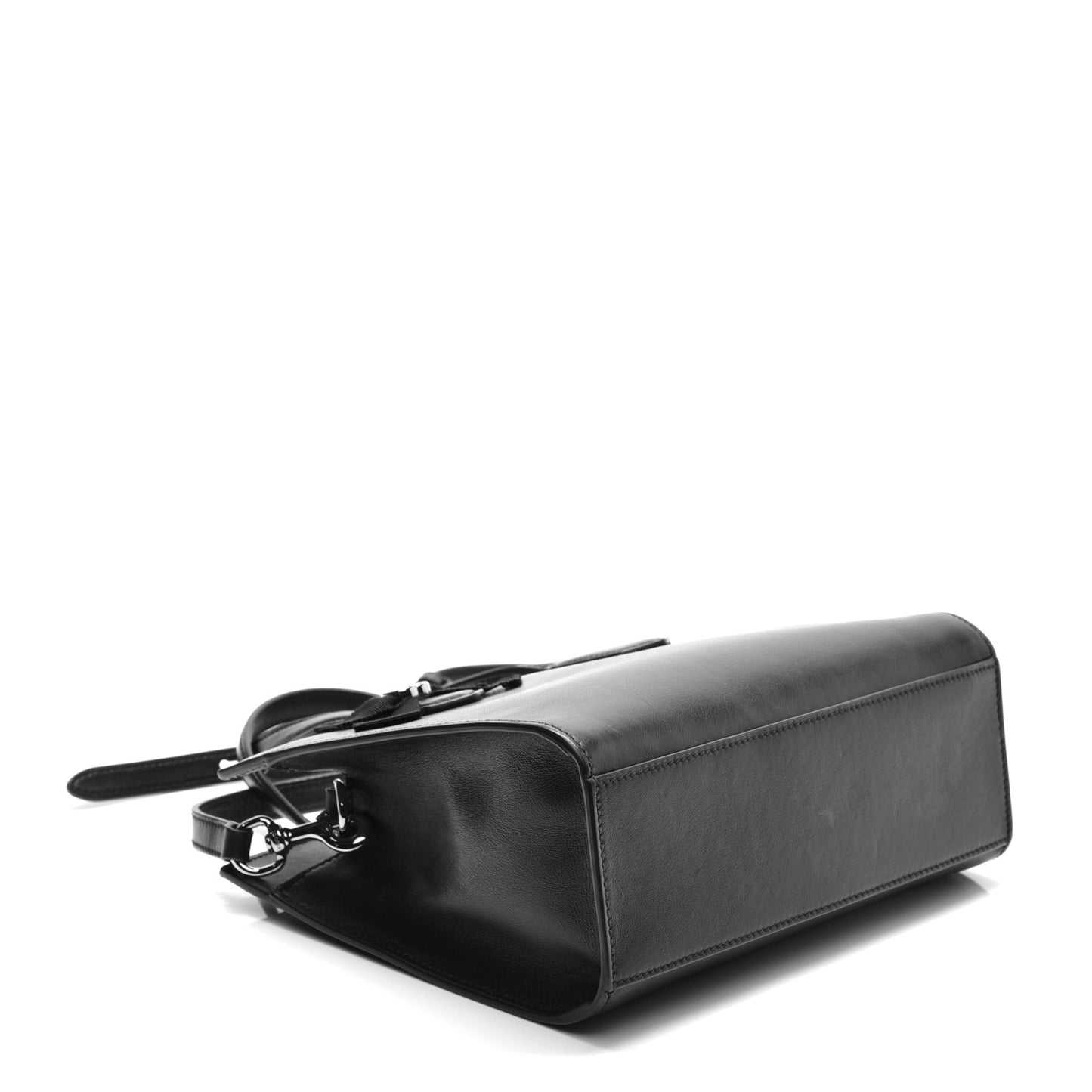 Calfskin Marmont Ribbon Top Handle Bag Black