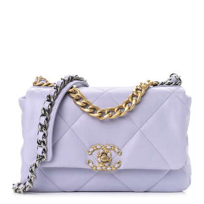 Chanel Lambskin Quilted Medium Chanel 19 Flap Light Purple 1 of 9