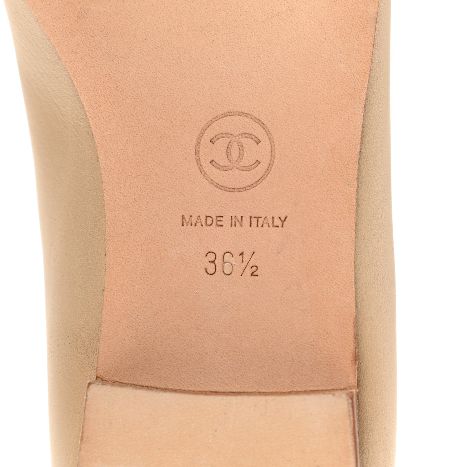 Chanel Lambskin Camellia Ballerina Flats 36.5 Beige Black 7 of 12