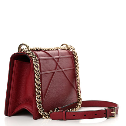 Christian Dior Grained Calfskin Medium Diorama Flap Bag Red 3 of 11