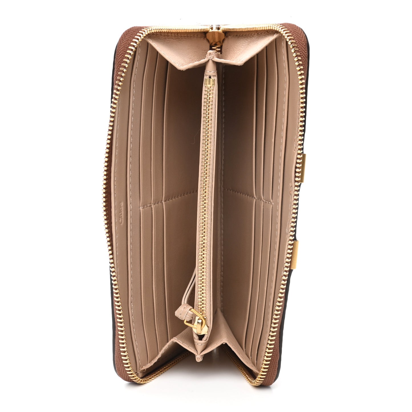 Grained Calfskin Marcie Long Zip Around Wallet Tan