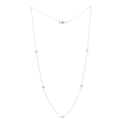 Roberto Coin 18K White Gold Diamond .25ctw Diamonds By The Inch Five Station Necklace 3 of 5