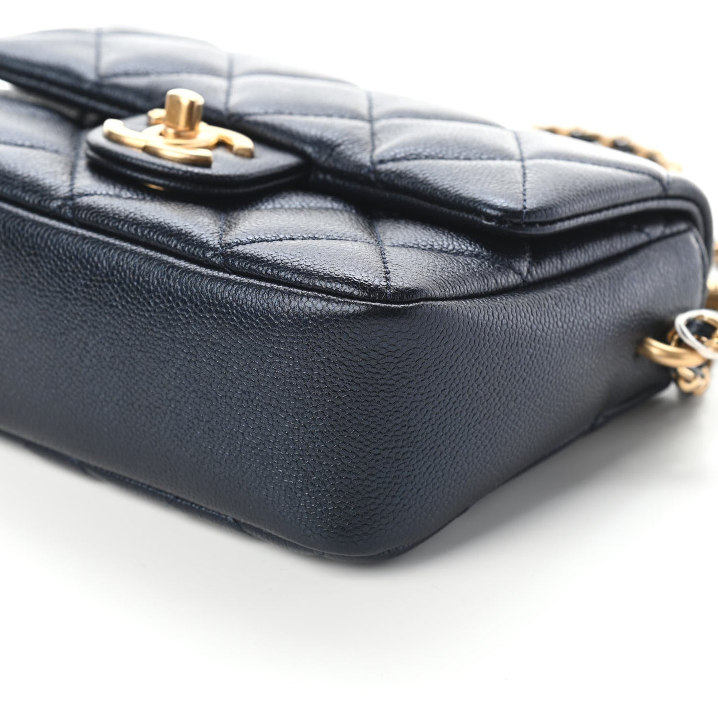 Iridescent Caviar Quilted Mini My Perfect Flap Black