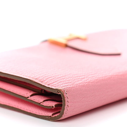 Hermes Chevre Mysore Bearn Gusset Wallet Rose Confetti 12 of 15