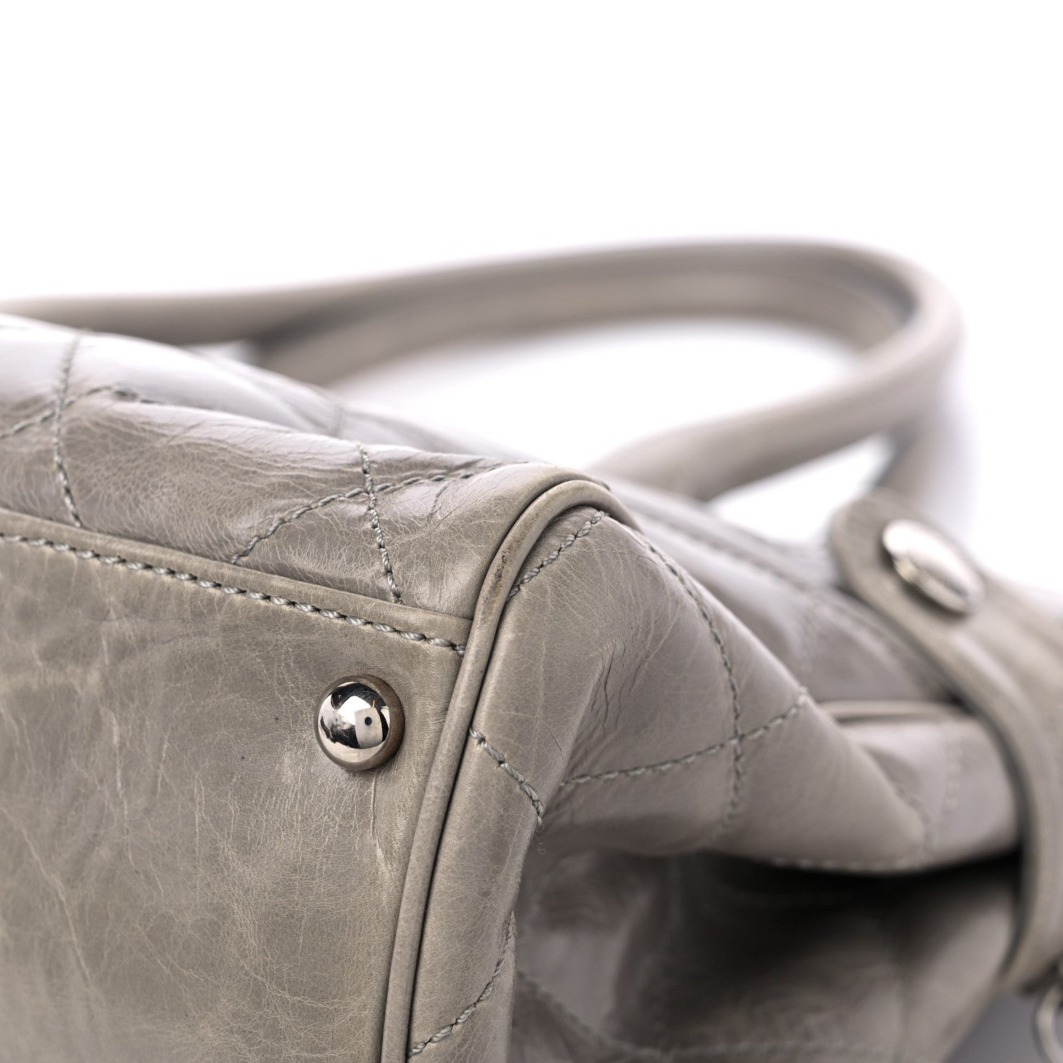 Chanel Glazed Calfskin Small New Portobello Grey 12 of 17