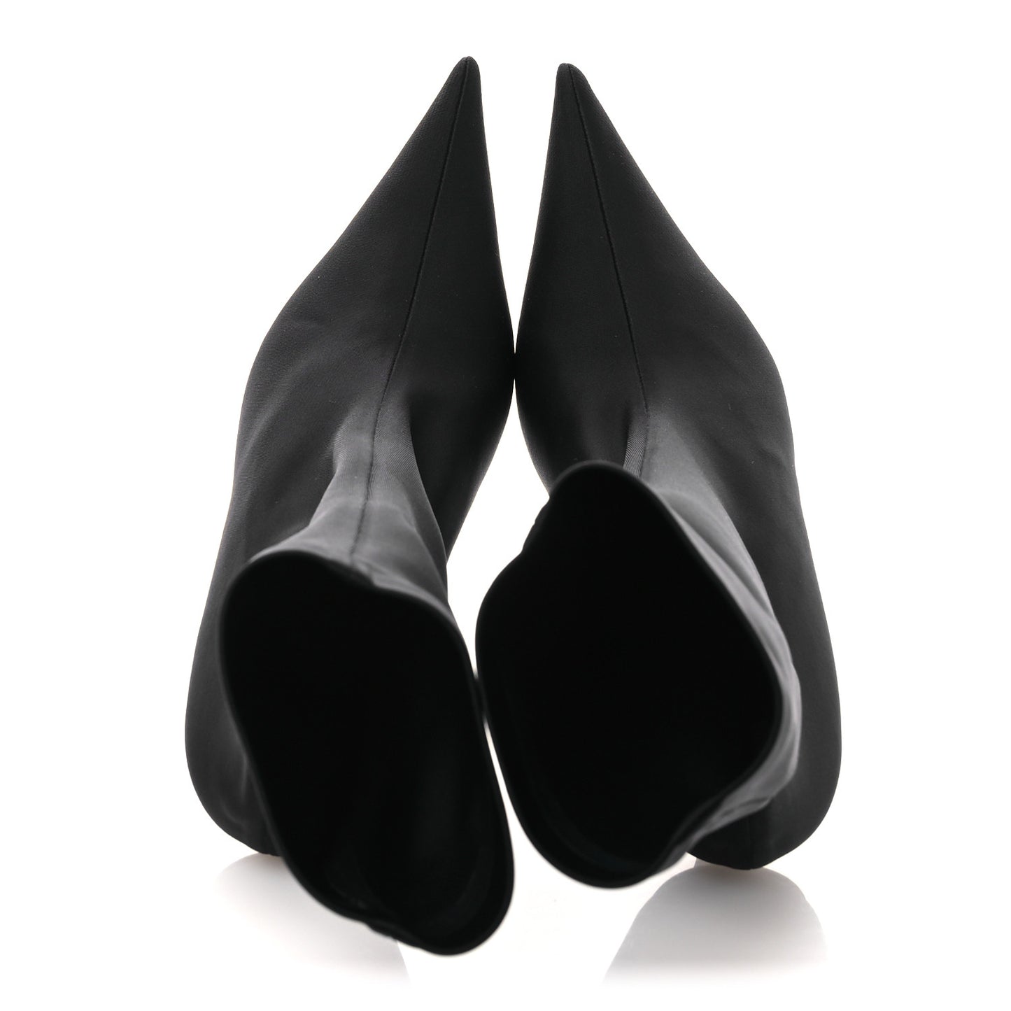 Jersey Crepe Extreme Pointed Toe Knife Booties 36 Black