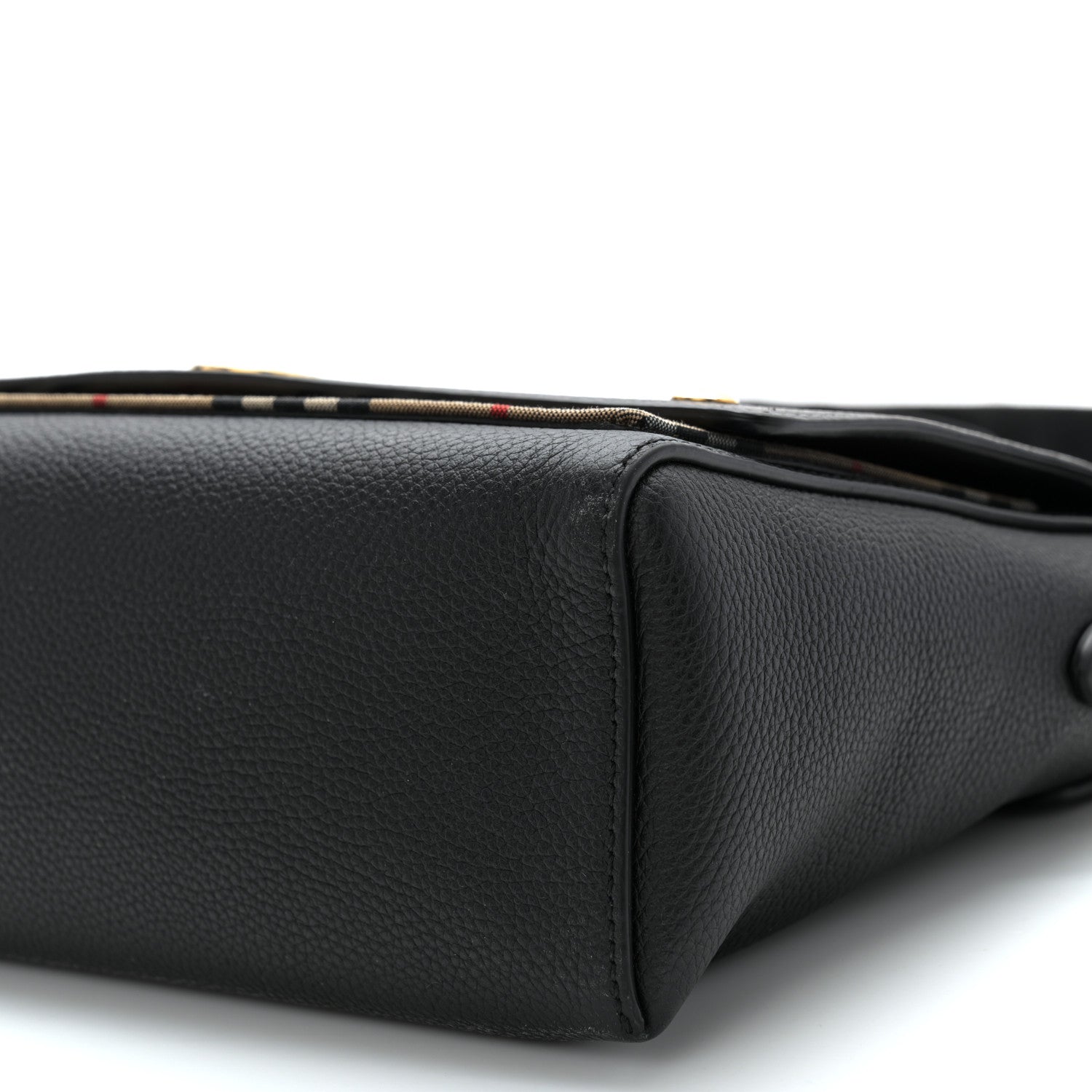 Burberry Coated Canvas Calfskin Vintage Check Medium Note Crossbody Bag Black 9 of 9