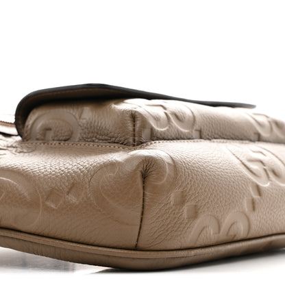 Gucci Piuma Calfskin Jumbo GG Embossed Pocket Belt Bag Good Taupe 9 of 10