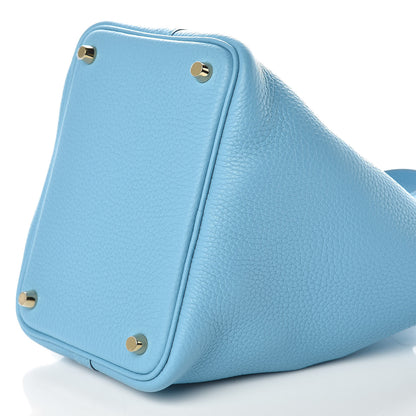 Hermes Taurillon Clemence Picotin Lock 18 PM Bleu Du Nord 6 of 10