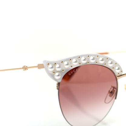 Gucci Acetate Pearl Cat Eye Sunglasses GG0212S White 5 of 6