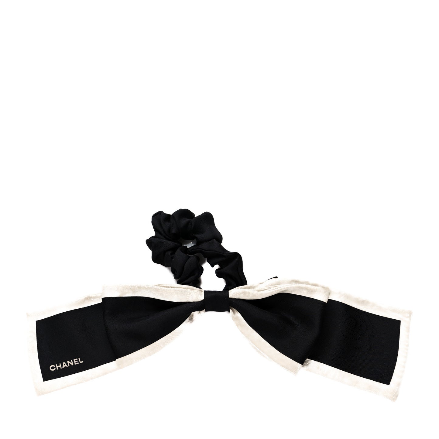 Silk Hair Tie Black Ivory