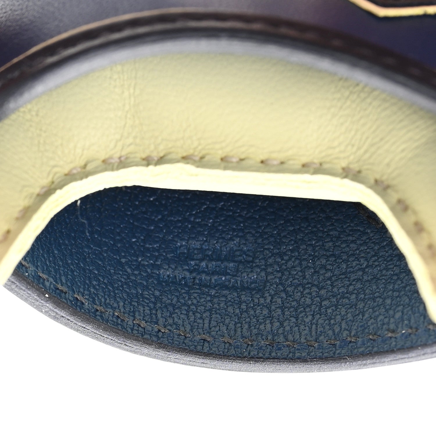 Hermes Milo Lambskin Grigri Rodeo Robeo Coeur Bag Charm PM Jaune Milton Bleu Nuit Bleu Tie 3 of 5