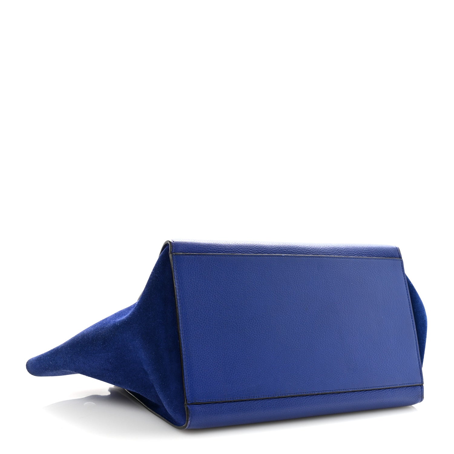 Celine Drummed Calfskin Suede Medium Trapeze Indigo 4 of 9