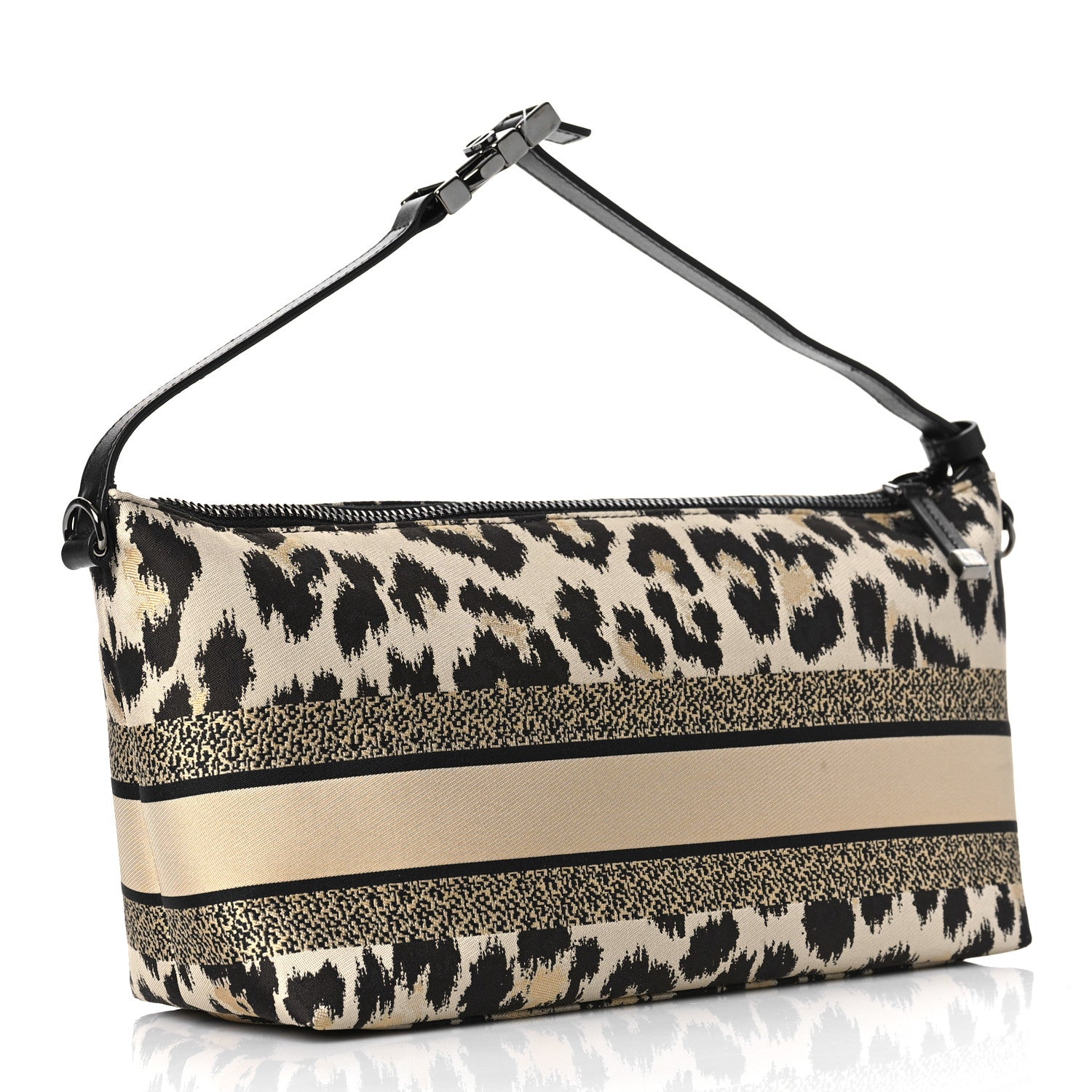 Christian Dior Canvas Mizza Embroidered Medium Leopard Diortravel Nomad Pouch Beige 3 of 9
