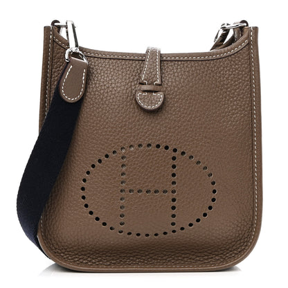 Hermes Taurillon Clemence Amazone Evelyne TPM Etoupe Bleu Indigo 1 of 9