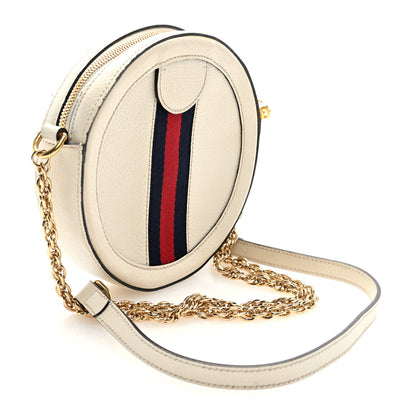 Gucci Textured Calfskin Web Mini Ophidia Round Shoulder Bag Mystic White 3 of 10