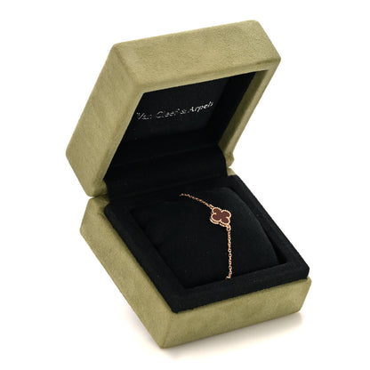 Van Cleef & Arpels 18K Rose Gold Carnelian Sweet Alhambra Bracelet 6 of 6