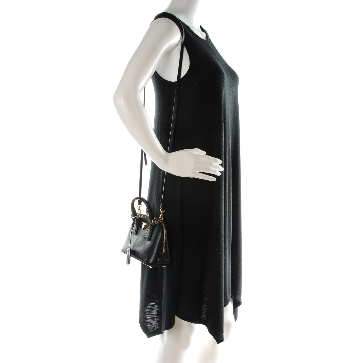 Prada Saffiano Lux Mini Promenade Tote Black 2 of 8