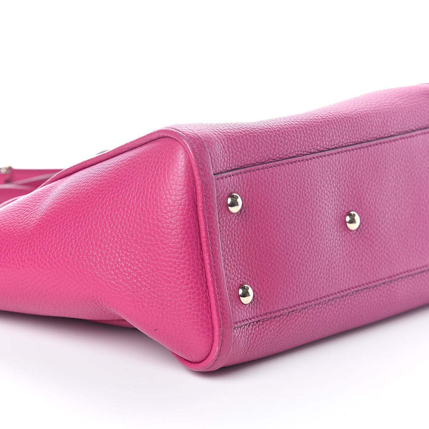 Pebbled Calfskin Small Soho Top Handle Bag Bright Bougainvillea