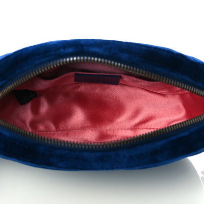 Gucci Velvet Matelasse GG Marmont Belt Bag 95 38 Cobalt Blue 5 of 11