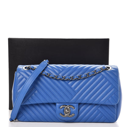 Chanel Lambskin Medium CC Crossing Flap Blue 8 of 8