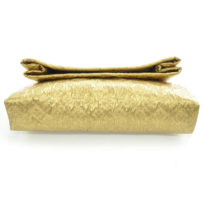 Louis Vuitton Jacquard Quilted Monogram Limelight Clutch GM Gold 4 of 8