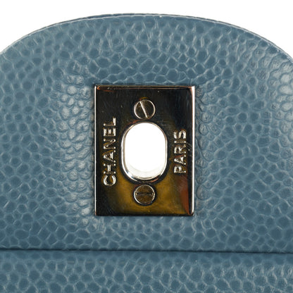 Chanel Caviar Quilted Jumbo Double Flap Blue 6 of 8