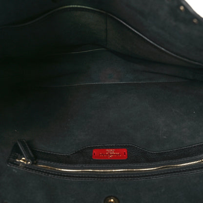 Valentino Garavani Grained Calfskin Rockstud Shoulder Tote Black 5 of 9