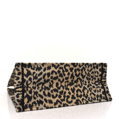 Christian Dior Canvas Mizza Embroidered Large Leopard Book Tote Beige 4 of 10