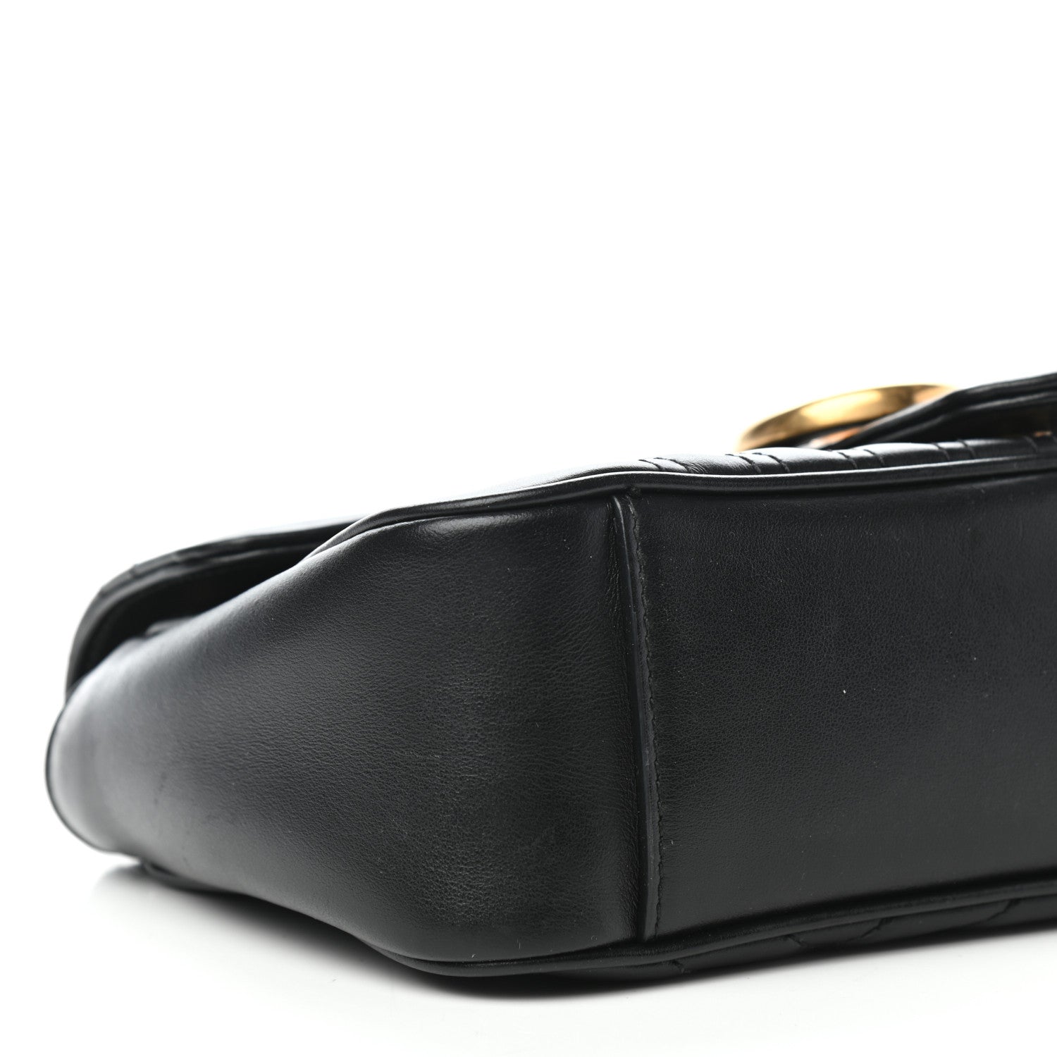Gucci Calfskin Matelasse Small GG Marmont Shoulder Bag Black 8 of 11